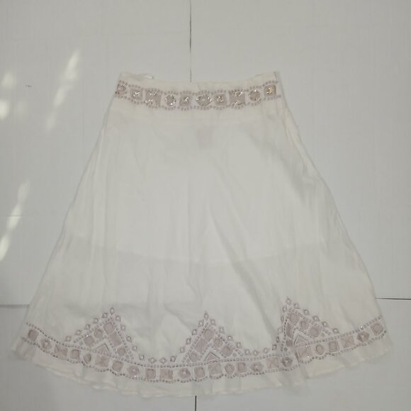 GASOLINO women's midi cream flared skirt size XL. - Picture 4 of 13